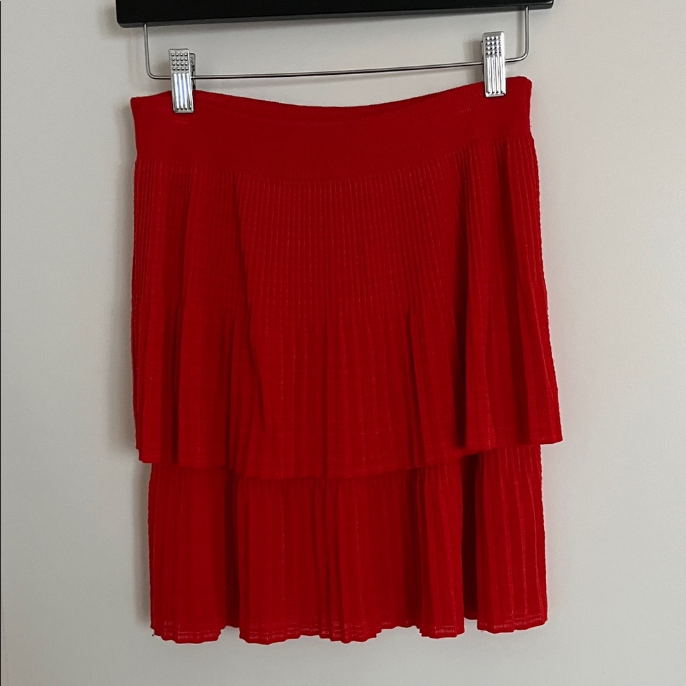 Red Pleated Missoni Mini Skirt - Picture 8 of 8
